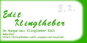 edit klinglheber business card